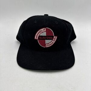 Vintage Alabama Crimson Tide Hat Adults Snapback Bama 90's Cap Nu Image Black